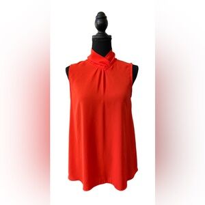 Sami & Jo: Women's Sleeveless Red Top with Triple Button and Keyhole n Back